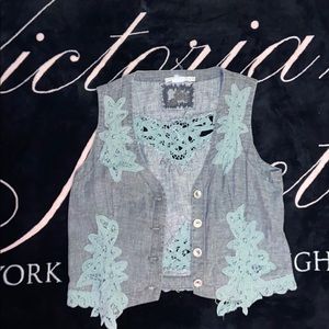 💚Green festival vest 💚